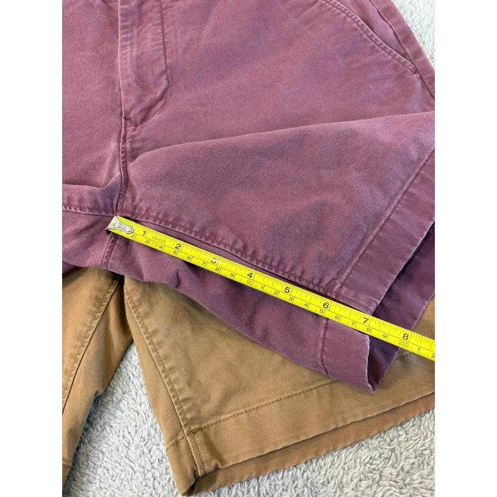 Bonobos Mens 32 (34) Washed Chino Shorts Lot 2 Pair Tan Burgundy Stretch 8